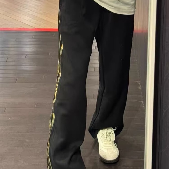 {EAM} American retro design camo three-stripe pants Sports sweatpants camo striped pants fashion brand DLZ276