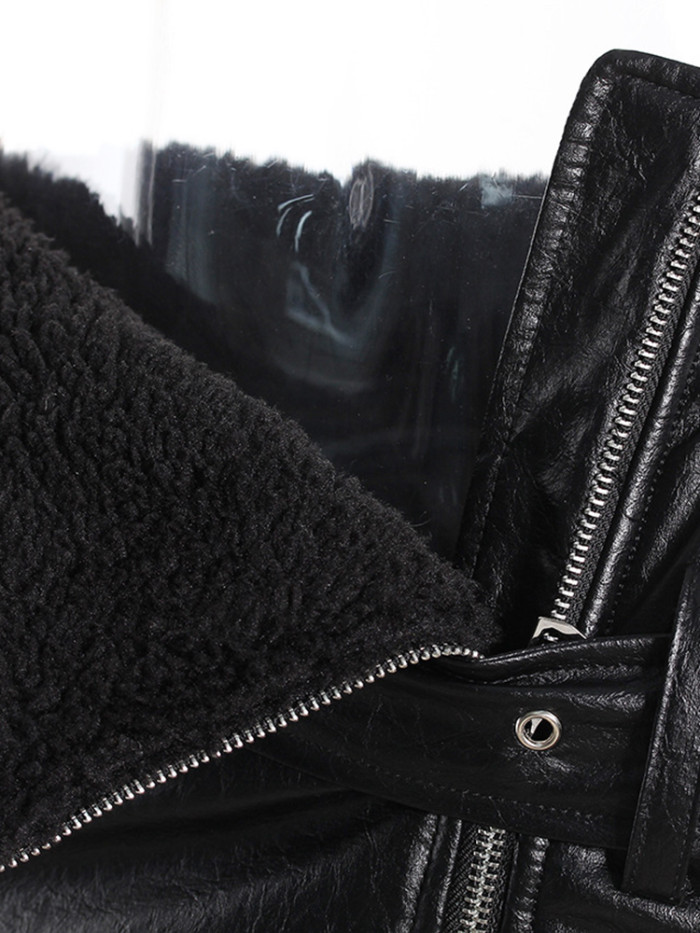 DEAT Fashion Women's Short Various Wearing Styles Zipper Cotton Padded Jacket High Waist Ribbon Mini Skirt Winter 2024 New