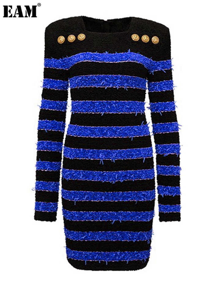 {EAM} 2024 Spring and autumn new women's sweater cardigan fashion classic quality top coat halter half skirt knitting DLZ289