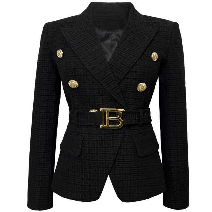 {EAM} Europe and the United States new women's short small suit jacket fashion slim slim high quality jacket DLZ281
