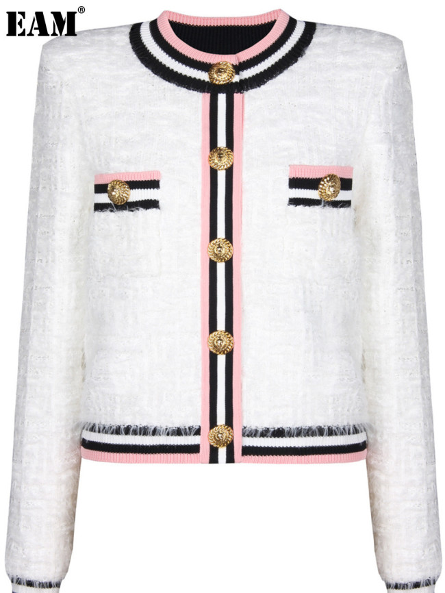 {EAM} 25 autumn/winter new classic all-in-one fashion small fragrant woolen knit women's sweater top DLZ375