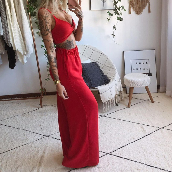 {EAM} 25 Summer Europe and the United States cross-border women's print blazer loose wide-leg pants two-piece set DLZ402
