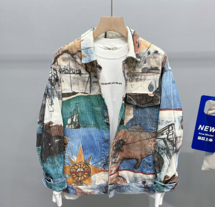 {EAM}  Men's Shirt Spring/Autumn New Fashionable Printed Youth Jacket Men's Coat Men's DLZ470