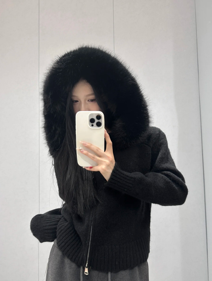 {EAM} Korean Style Trend Sweater Zipper Casual Female Autumn Winter Woman S-XL Loose Solid Cashmere Thicken Velvet Hooded Cardigan DLZ482
