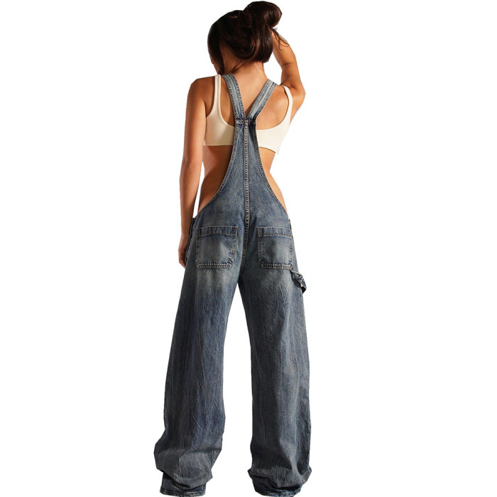 Western Cowboy Denim Overalls - Stylish Casual Fashion Pants for Men, Durable and Comfortable, Perfect for Everyday Wear or Western-themed Outfits, Great Gift Option for Friends or Family