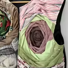 DEAT Fashion Random contrast color patchwork Patterned Short Waistcoat Layered Creativity Abstraction v neck slim vest