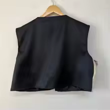 DEAT Fashion Random contrast color patchwork Patterned Short Waistcoat Layered Creativity Abstraction v neck slim vest