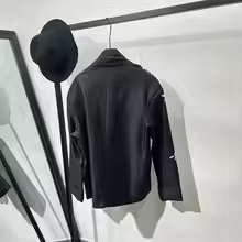 PFNW Embroidered Buttonless Loose Cardigan Suit Vintage Fashion Men's Casual Niche Design Black Blazers 2025 Spring New 12C2030