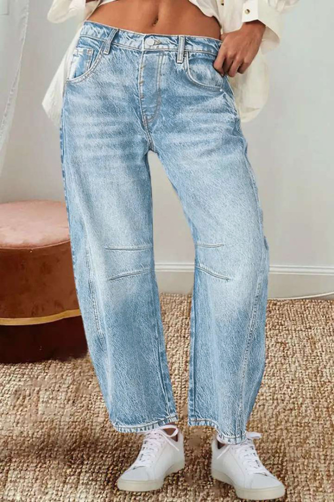Mid-waist straight-leg jeans DLZ62105S