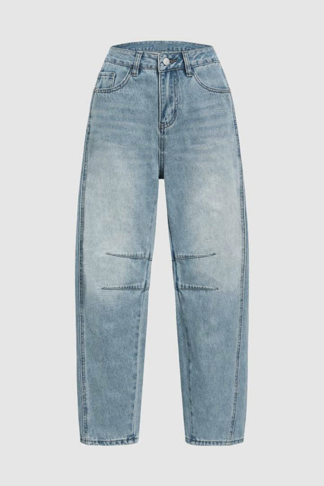 Mid-waist straight-leg jeans DLZ62105S