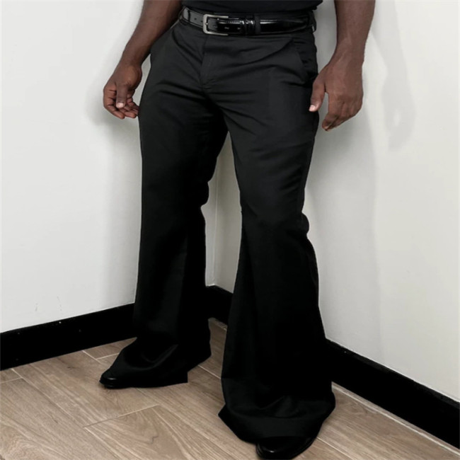 Trousers Autumn Trendy Wide Leg Pants Men Party Fashion Slim Fir Flared Trousers For Man DLZ731