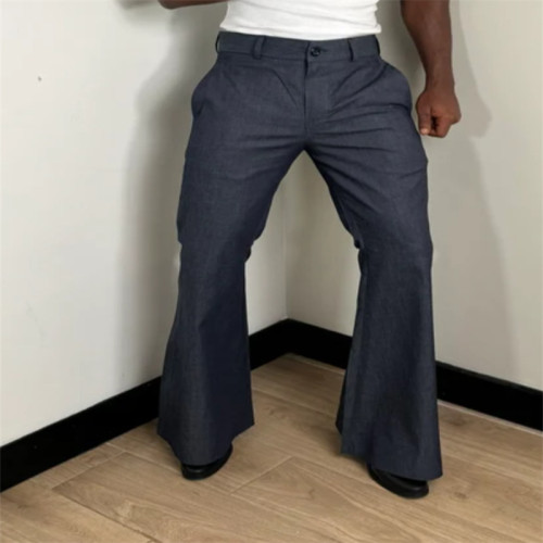Trousers Autumn Trendy Wide Leg Pants Men Party Fashion Slim Fir Flared Trousers For Man DLZ731