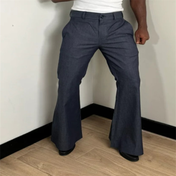 Trousers Autumn Trendy Wide Leg Pants Men Party Fashion Slim Fir Flared Trousers For Man DLZ731