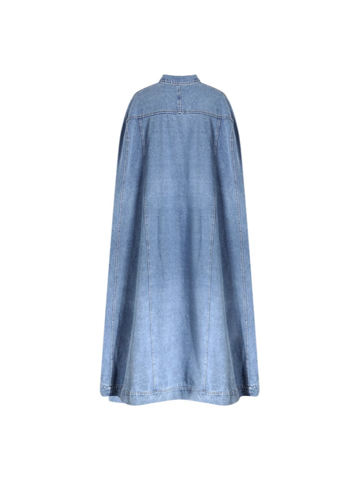 Solid Patch Work Button Loose Jacket Women's Collar Batwing Sleeve Design Coat Women's Fashion Style New Clothes  DLZ80405