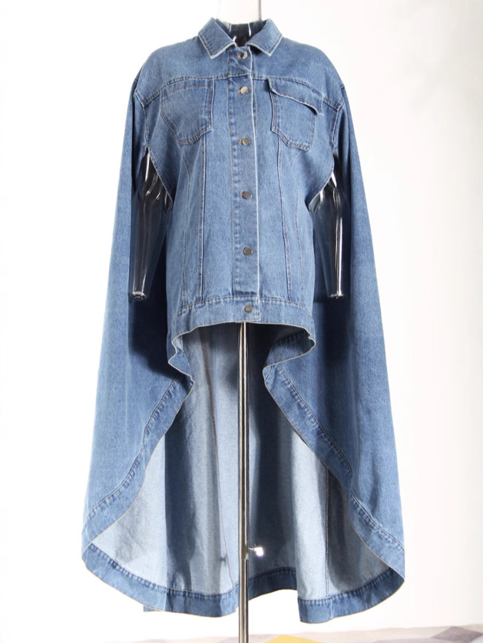 Solid Patch Work Button Loose Jacket Women's Collar Batwing Sleeve Design Coat Women's Fashion Style New Clothes  DLZ80405