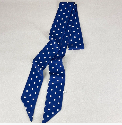 Dot pattern small scarf or long neck scarf