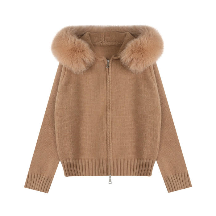 Fur coat with zipper and loose fit  DLZ2503204