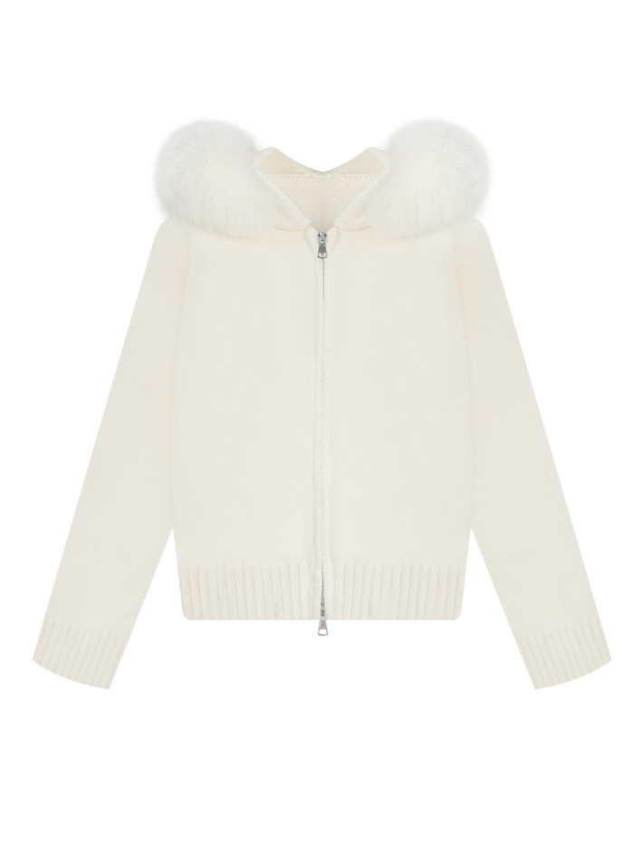 Fur coat with zipper and loose fit  DLZ2503204