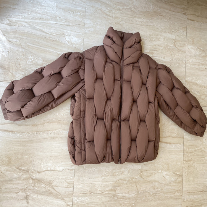 Brown Thick Big Size Keep Warm Cotton-padded Coat Long Sleeve Women Parkas Fashion Tide New Autumn Winter  DLZ250906