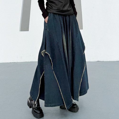 Junction slimming high-waist denim wide-leg pants  DLZ0205