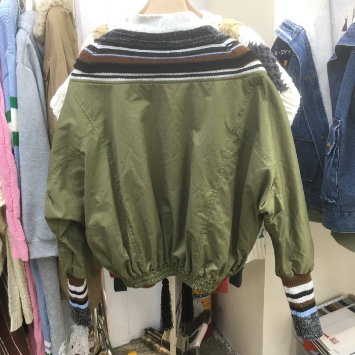 Fashionable and stylish knitted patchwork baseball jacket coat DLZ92201