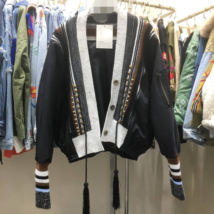 Fashionable and stylish knitted patchwork baseball jacket coat DLZ92201