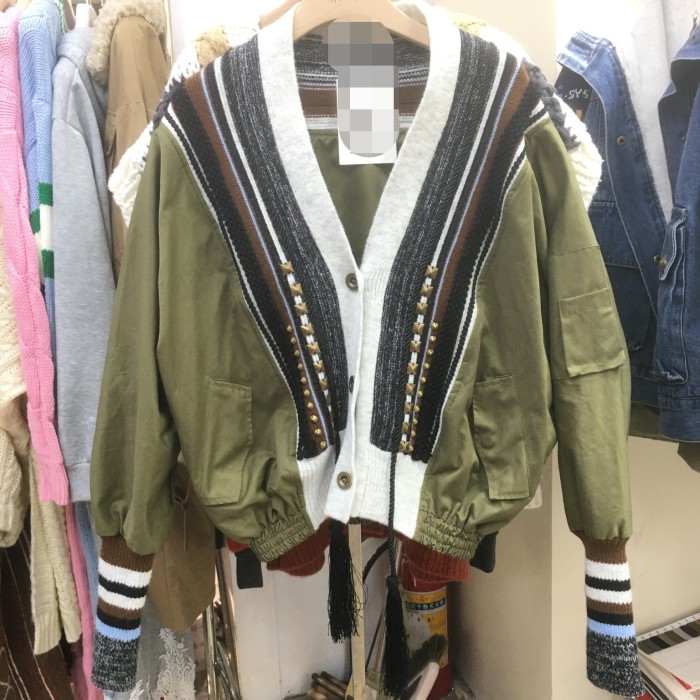 Fashionable and stylish knitted patchwork baseball jacket coat DLZ92201