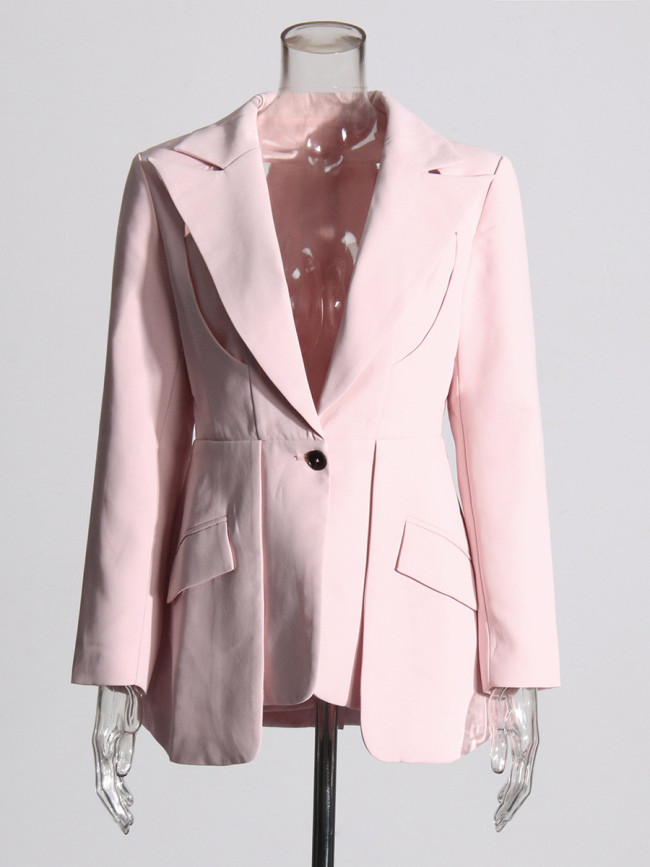 New model of open-front patchwork high-end casual suit  DLZ10811M 