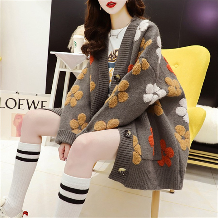 New women's clothing - light and fresh Japanese-style laid-back knit cardigan  DLZ101512