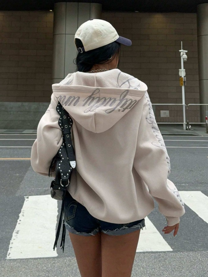 Relaxed sportswear - trendy street jacket - hoodie  DLZWY112S