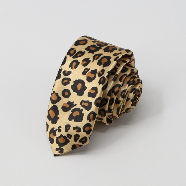 Slim Ties print Leopard Fashion 5cm width For Men Boy Casual Striped Cool Zelda Brown Necktie Brand Party Dollar Gravata Cravat  DLZLD09
