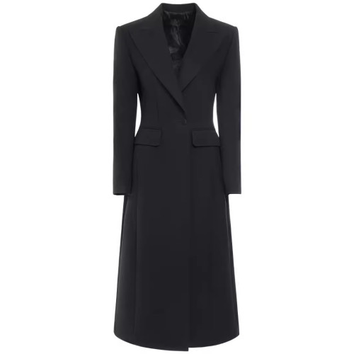 Women Black Slim Ankle Length Blazer New Lapel Long Sleeve Single Button Jacket Fashion Tide Spring Autumn 31A0382