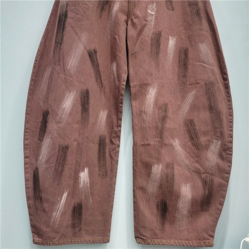 American retro distressed tie-dye denim women's 2026 wasteland style tough girl loose hip-hop curved knife pants  DLZNKZ11S