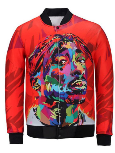 European and American Rock Music Festival - Hip-Hop Style Printed Jacket Baseball Shirt  DLZJK003