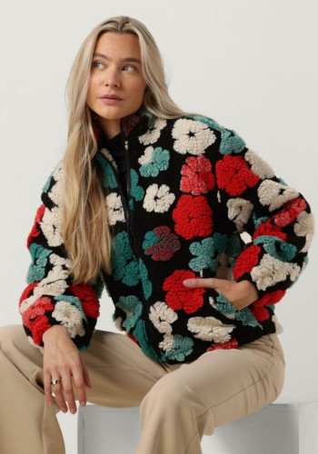New vintage three-dimensional flower-patterned relaxed zipper cardigan for women  DLZWT15011