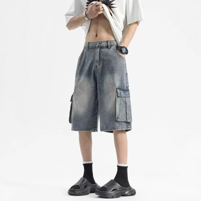 Large pocket workwear denim shorts DLZNZ1205S