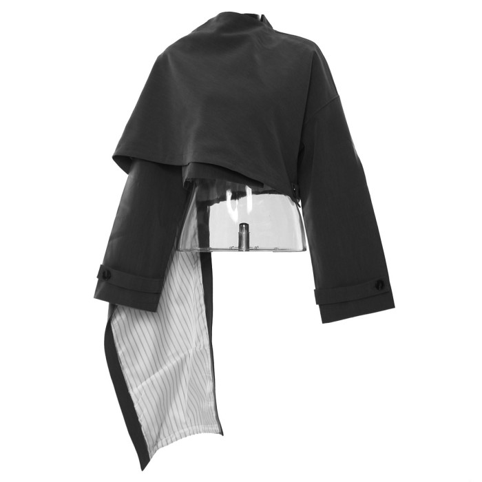 Irregularly cut cape cloak coat  1DH770201