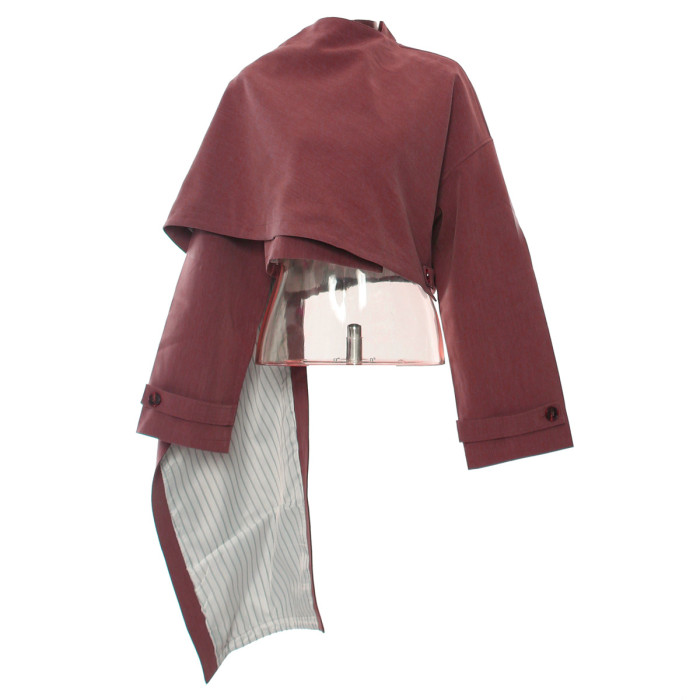 Irregularly cut cape cloak coat  1DH770201