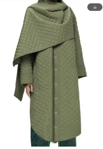 Winter Warm Mid Length Cotton Coat Women Scarf Collar Irregular Patchwork Solid Color Clothing Fashion New LN0006