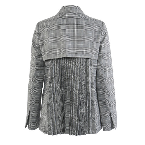 Heavy-duty pleated check-pattern British-style men's jacket  3WM254702S