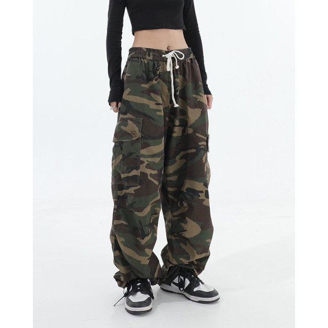 High street retro hip-hop camouflage work pants that flatter the figure  DLZmc1709