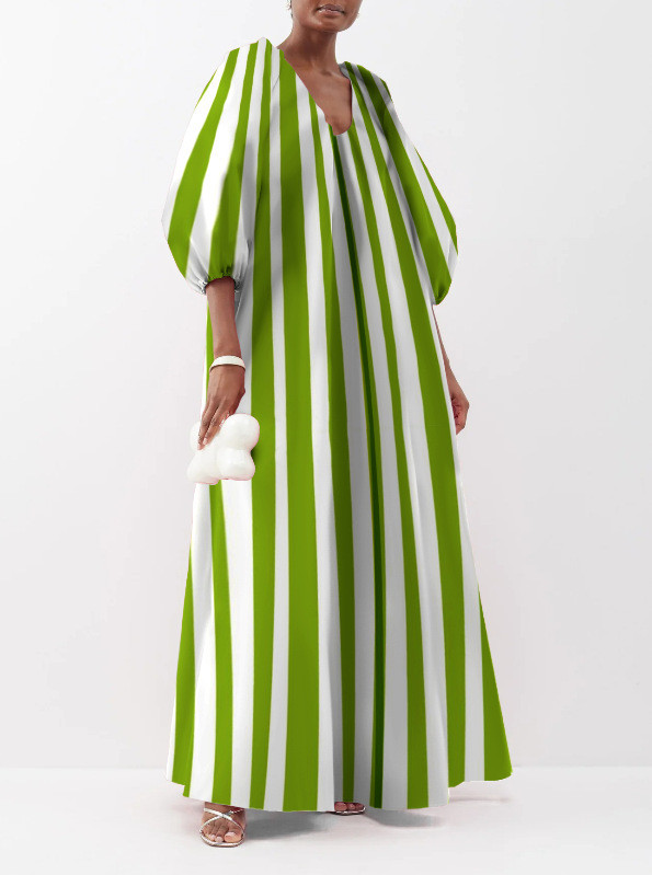 Printed V-neck dress  DLZQZ4406
