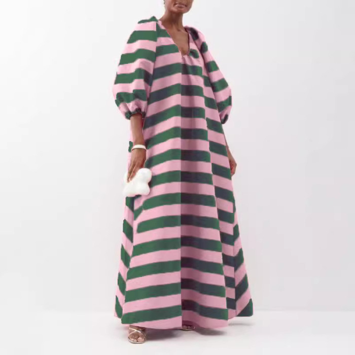Printed V-neck dress  DLZQZ4406