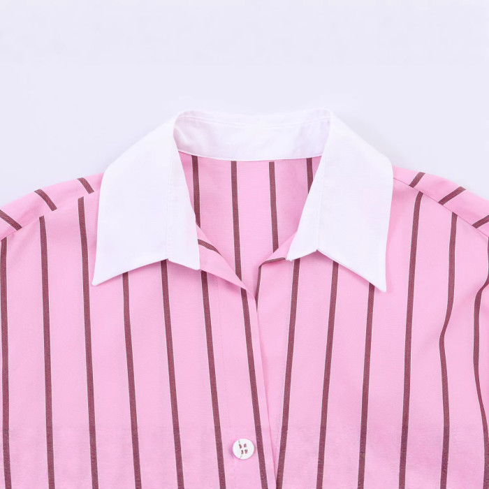 New style polo shirt with contrasting collar and loose cuffs, versatile and suitable for all occasions.  DLZCS4911