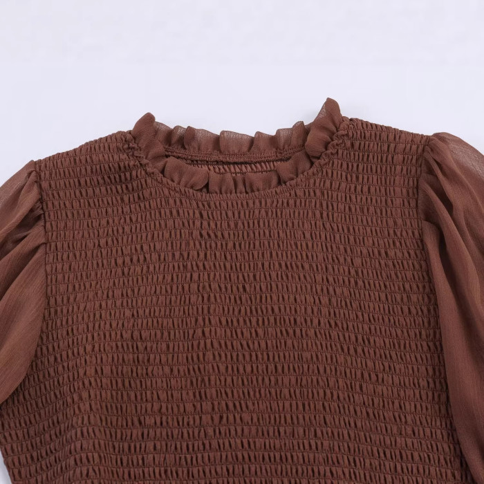 New model honeycomb elastic slim-fit long-sleeved shirt - versatile and stylish top coat DLZTT3116