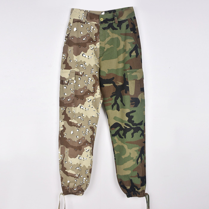 New style denim casual camouflage contrast pants - versatile and stylish  DLZMC5409
