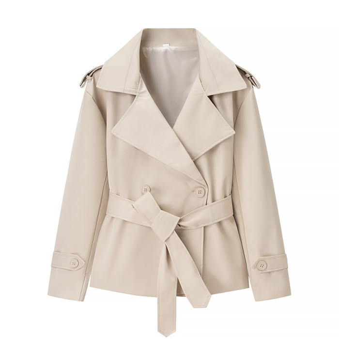 Casual versatile belted short jacket  DLZWT490