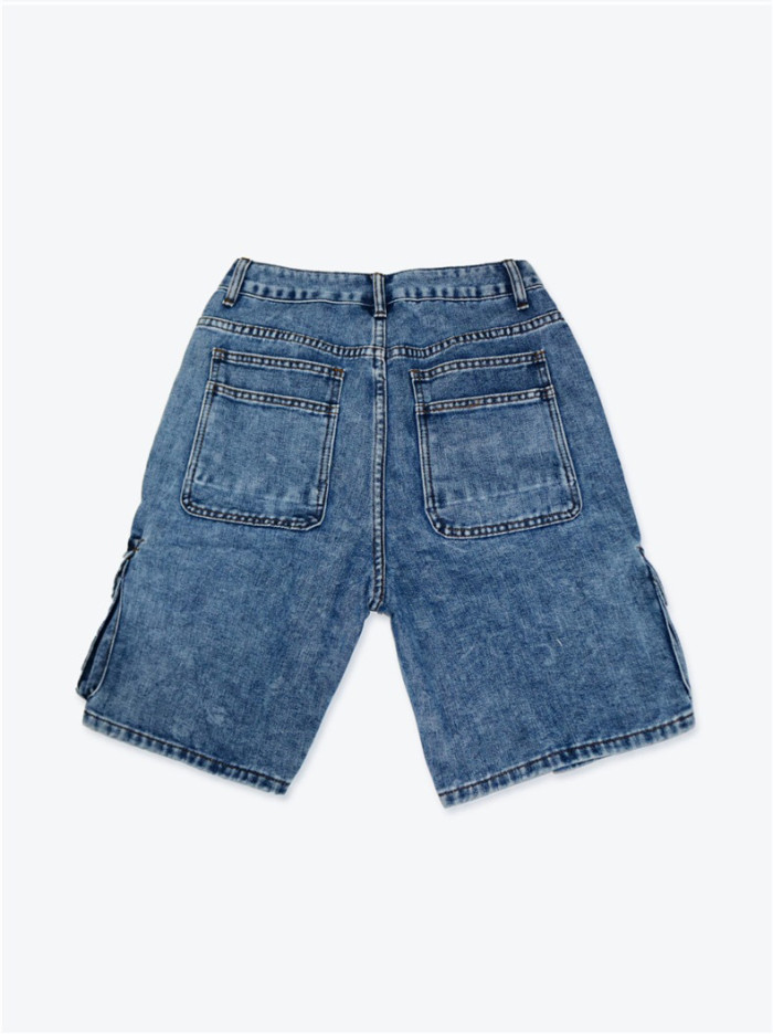 Fashionable multi-pocket straight-leg jeans  DLZ13805 