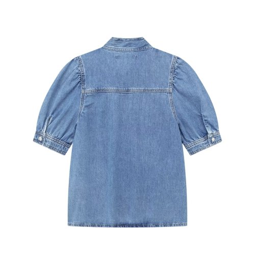 Bows embellished denim shirt  DLZN1405