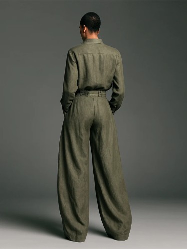 Military green long-sleeved shirt + long pants - two-piece set / suit  DLZTZ1806